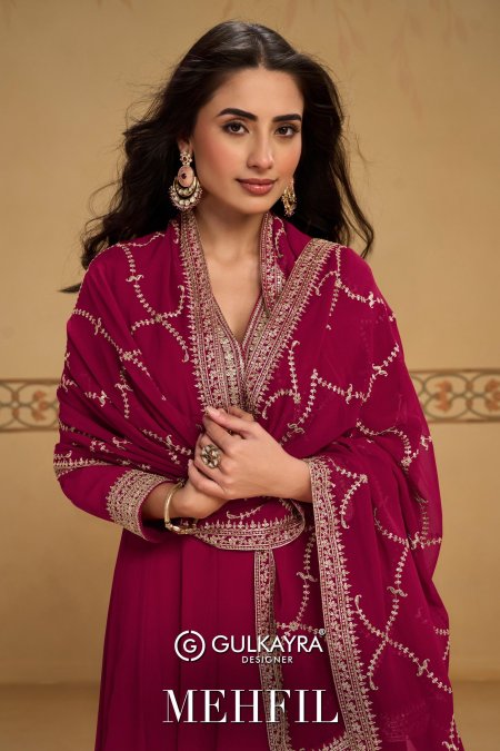 Mehfil By Gulkayra Real Georgette Embroidery Readymade Suits